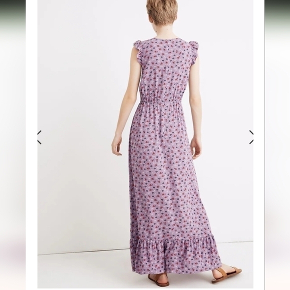 MADEWELL Ruffle-Edged Wrap Maxi Dress in Prairie Posies, SZ 0 - Picture 7 of 15